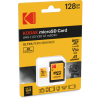 Kodak Ultra Performance Class 10 UHS-1 U3 V30 A1 microSDXC with SD Adapter 記憶卡 128GB [R:100 W:40] (EKMSDM128GXC10HPRK)