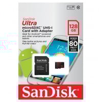 SanDisk Ultra C10 UHS-I microSDXC 記憶卡 with SD Adapter 128GB [R:80]