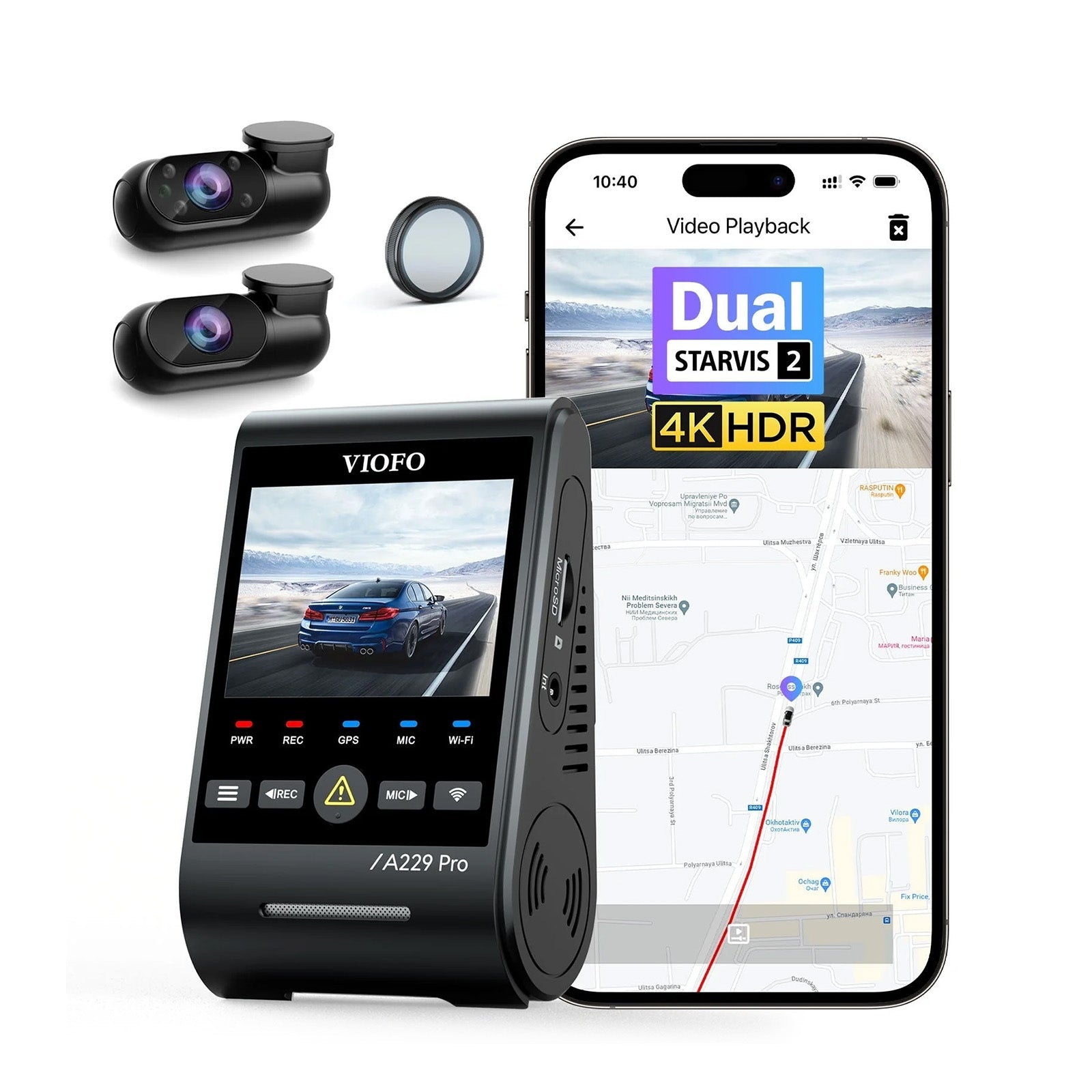 VIOFO A229 Pro 4K 三鏡頭行車記錄器 (前+後+車廂)