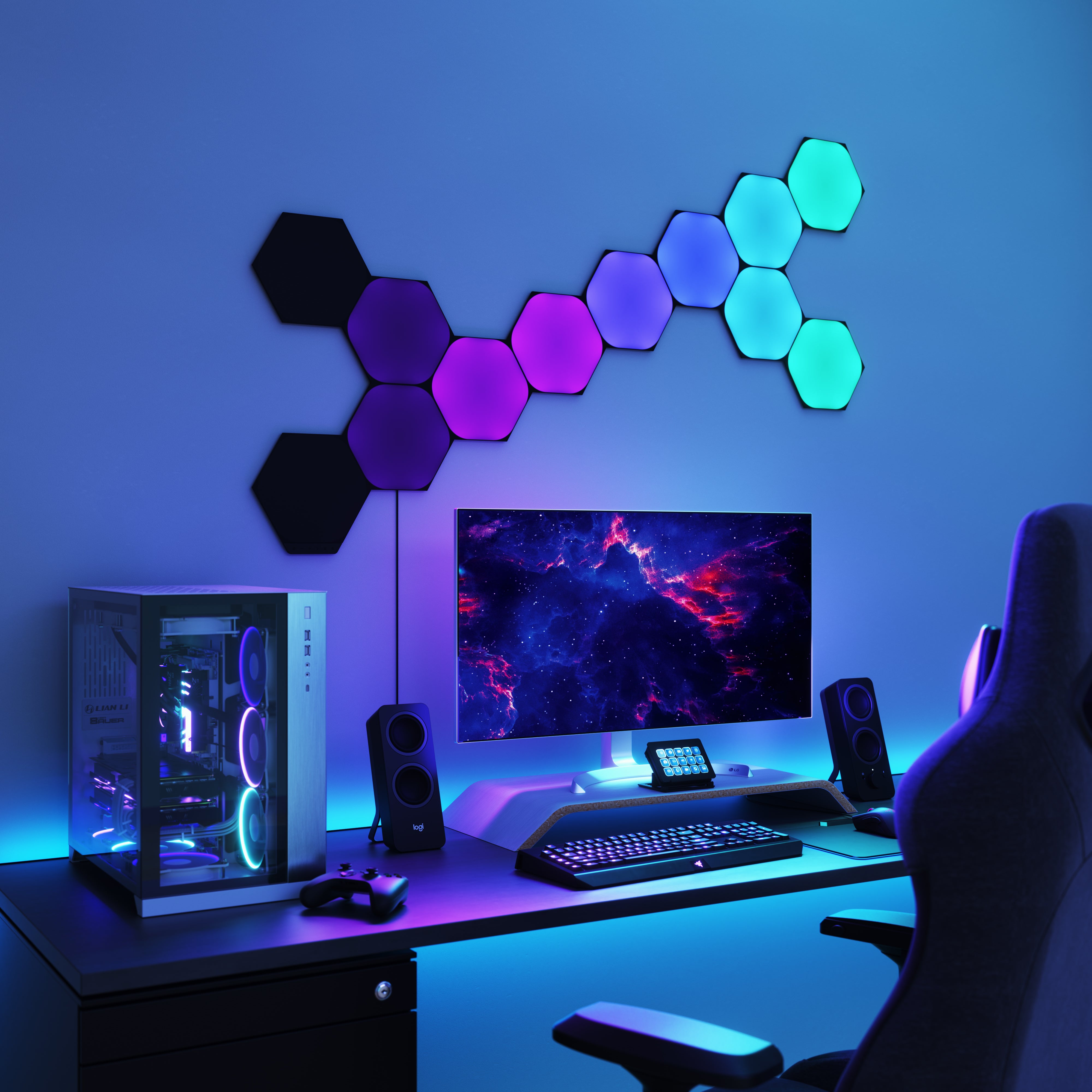 Nanoleaf Shapes Black Hexagons Starter Kit (9 panels) 六角形智能燈板入門套裝 (9塊) 圖 1