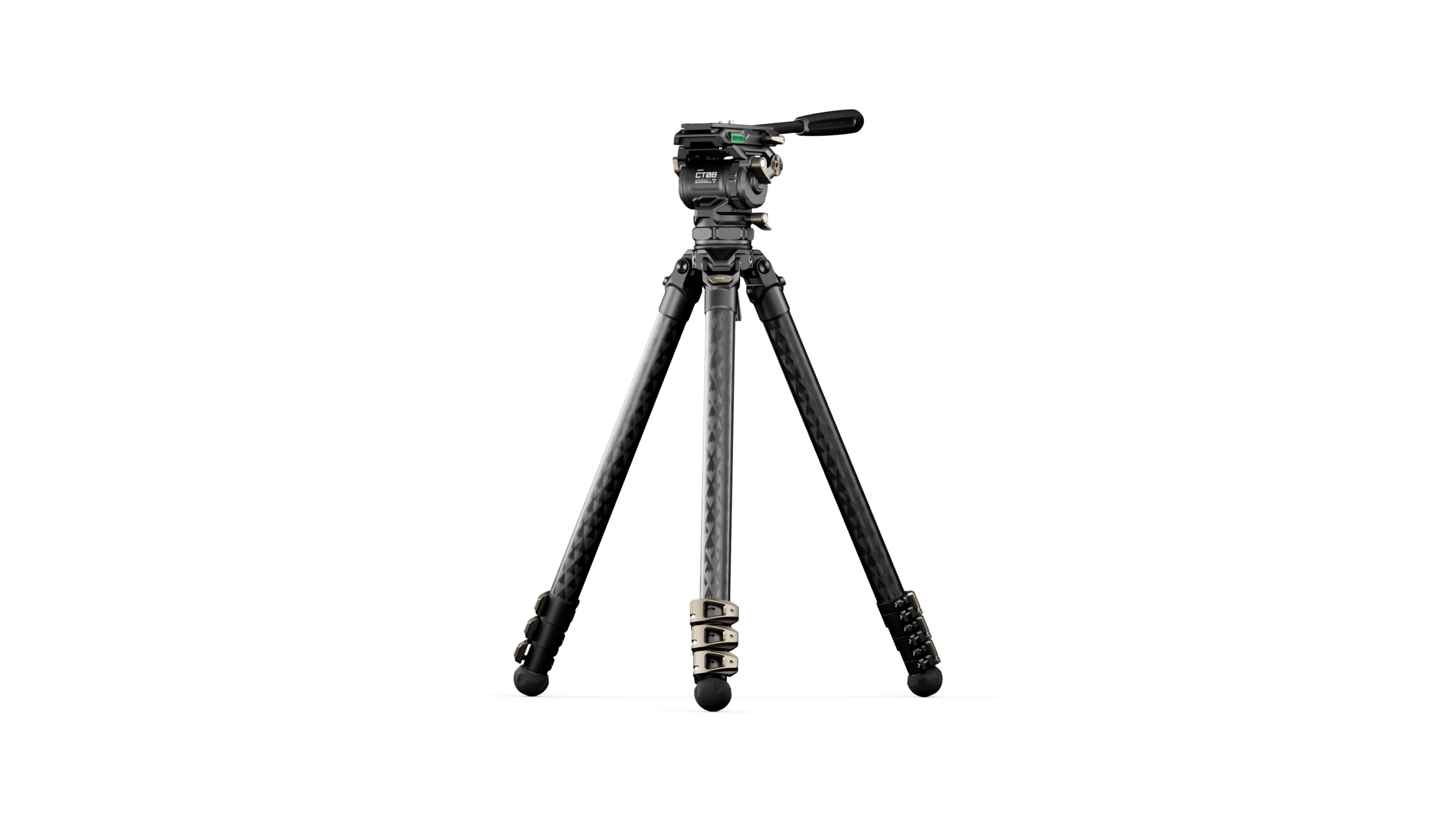 TILTA 鐵頭 CT08 75mm Cine Fluid Head with 3-Stage Carbon Fiber Tripod Legs (8kg) 3節碳纖維三腳架連 75mm 油壓雲台 TT-CT08-75